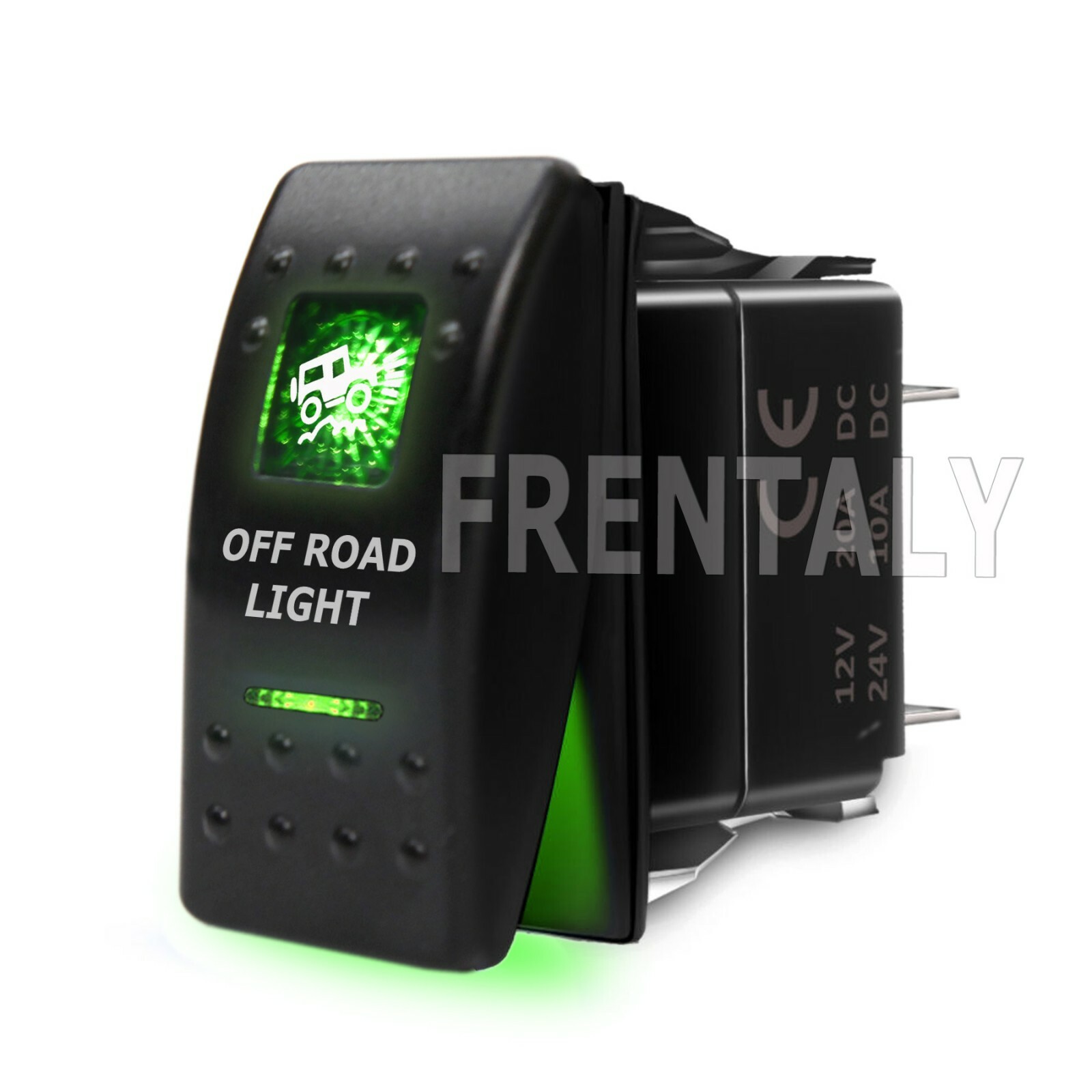 ROCKER SWITCH LED SIDE LIGHTS ON/OFF ATV UTV OFF-ROAD PICKUP Green LIGHTED