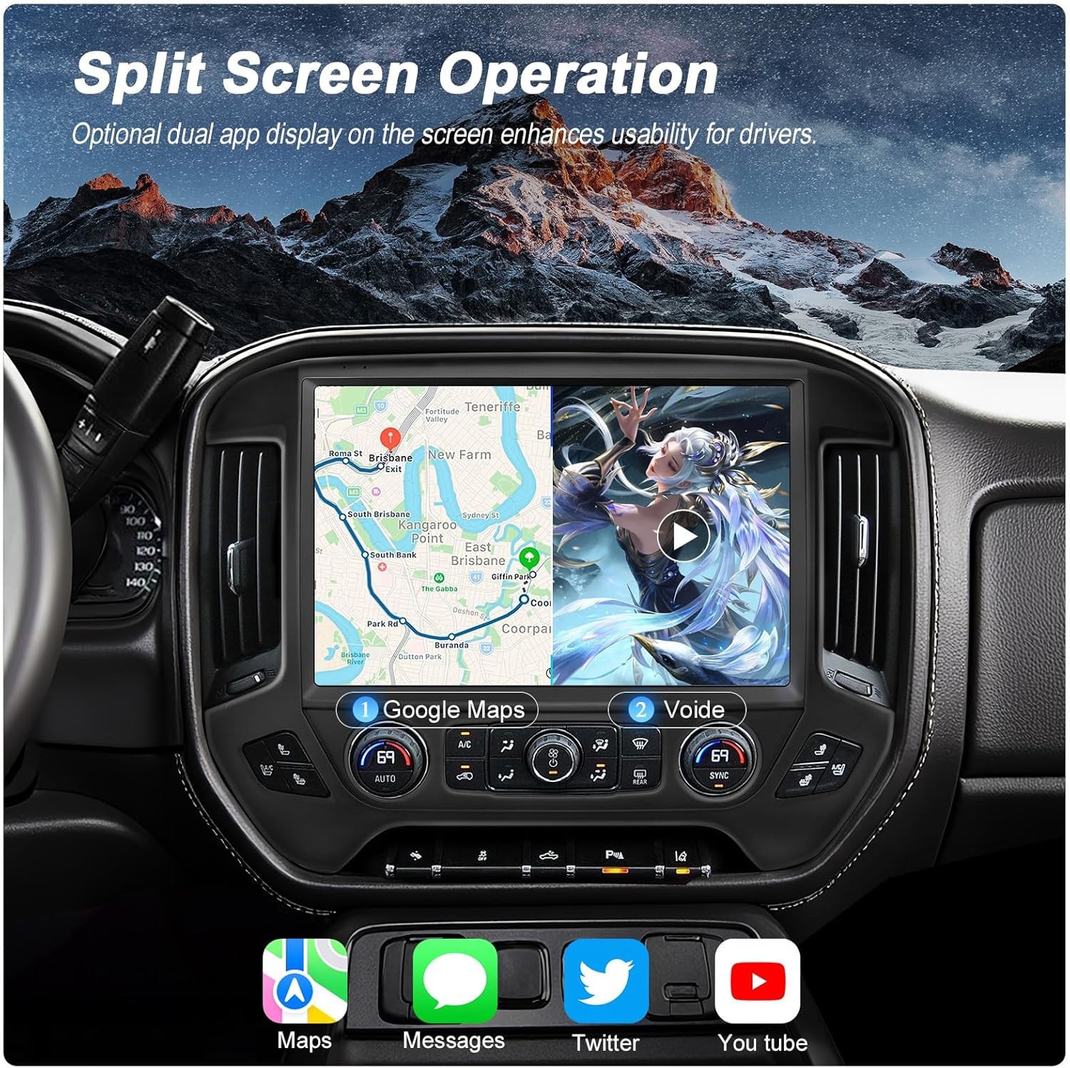 4G+64G Android 13 For Chevy Silverado 2014-2018 Carplay Stereo Radio 13.1IN TS10