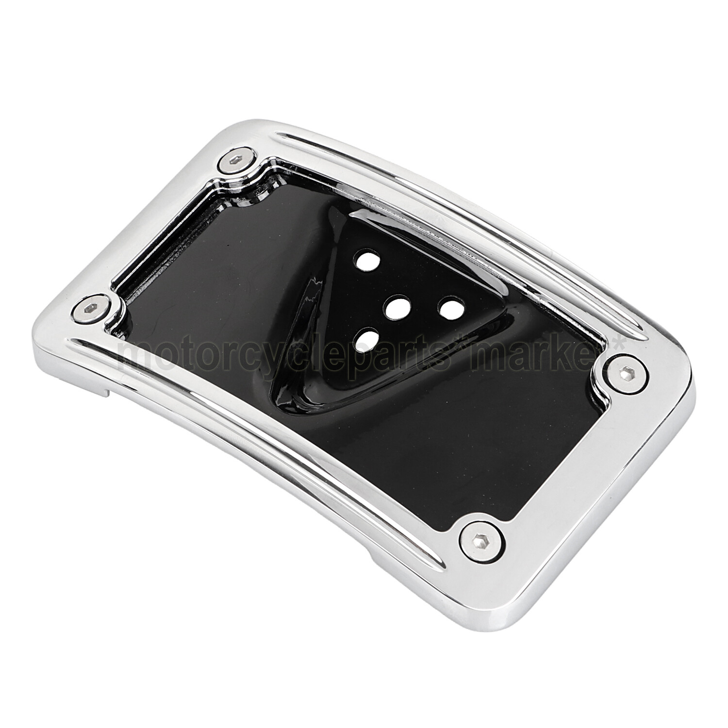 Chrome CNC Curved Laydown License Plate w/ Bracket For Harley Sportster XL Dyna