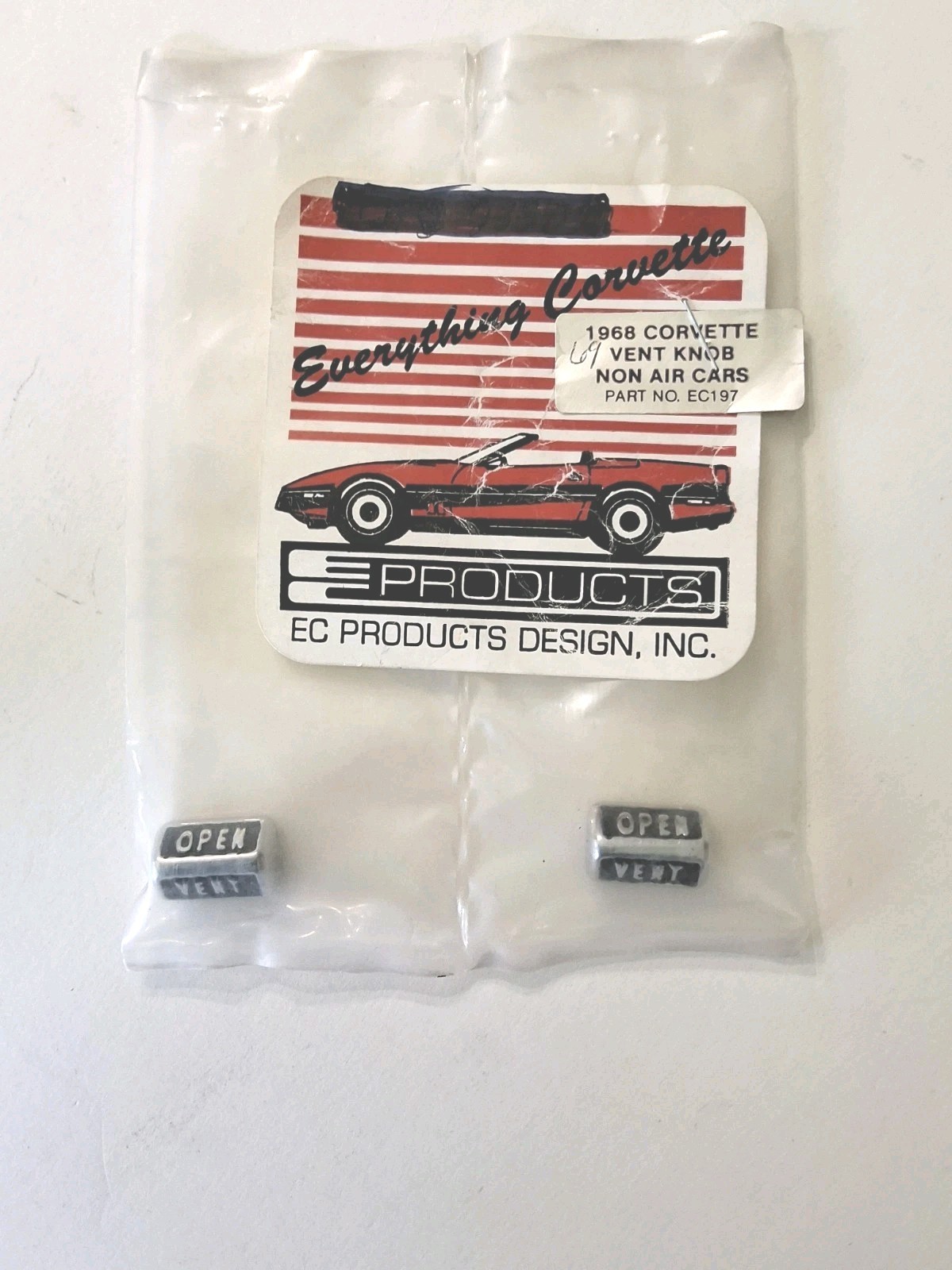 68-Early 69 Corvette Vent Knobs (Without A/C) *NEW PAIR* EC Products