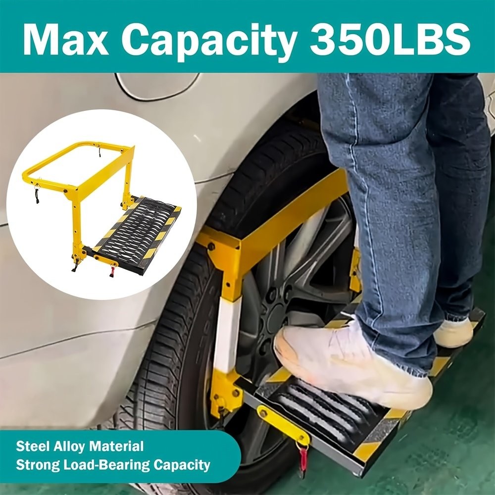 Universal For Truck Adjustable Folding Tire Step Heavy Duty Platform 350 Pounds