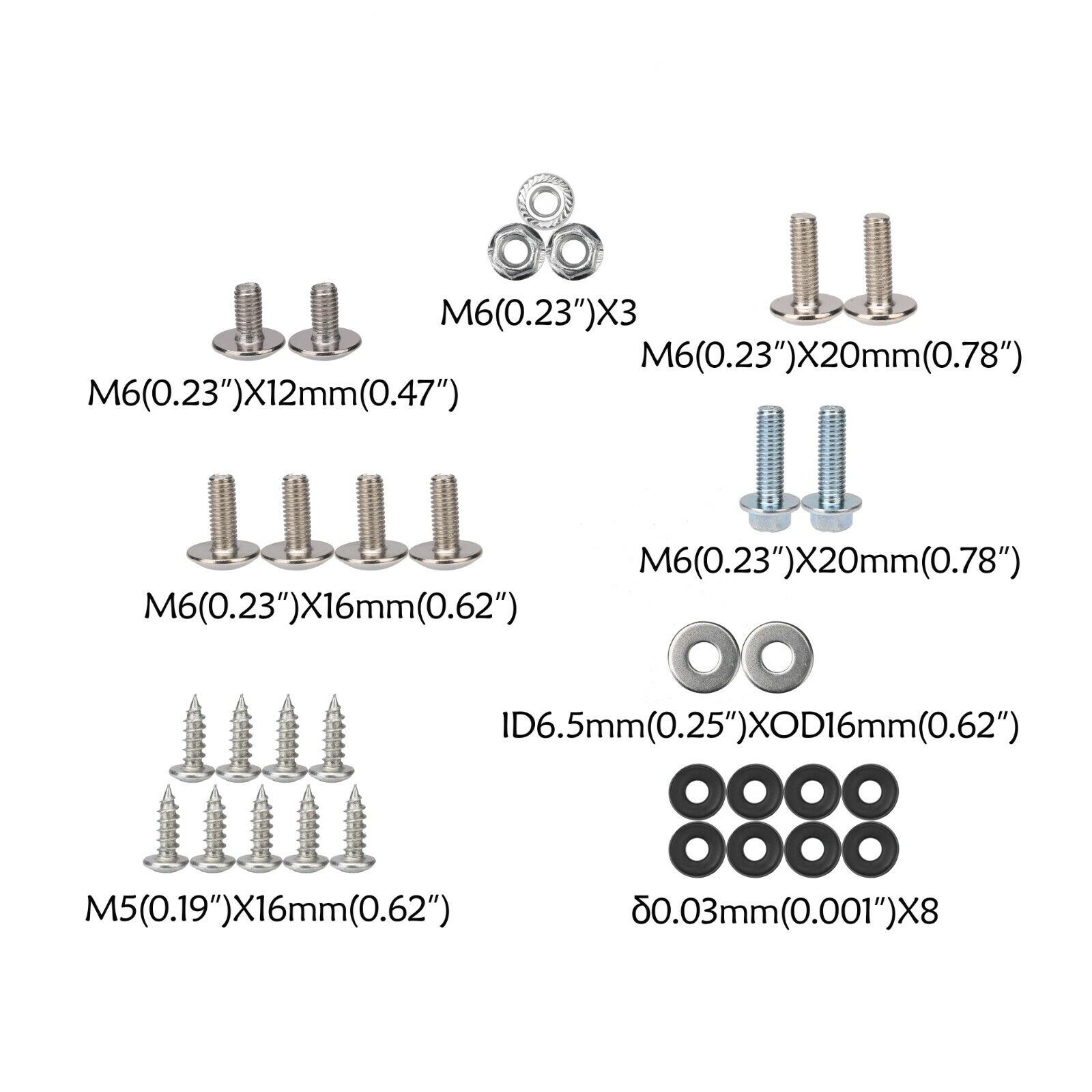 Hardware Bolt Kit Screw Set for CRF50 XR50 Fairing PLastic Fenders Gas Tank Seat