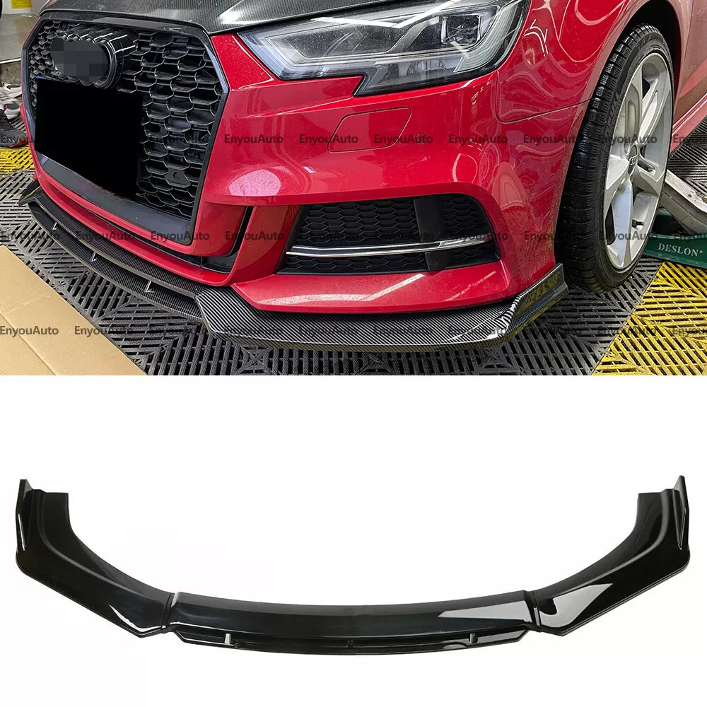 For Audi A3 A4 A5 A6 UNIVERSAL Front Bumper Lip Spoiler Splitter Glossy Black