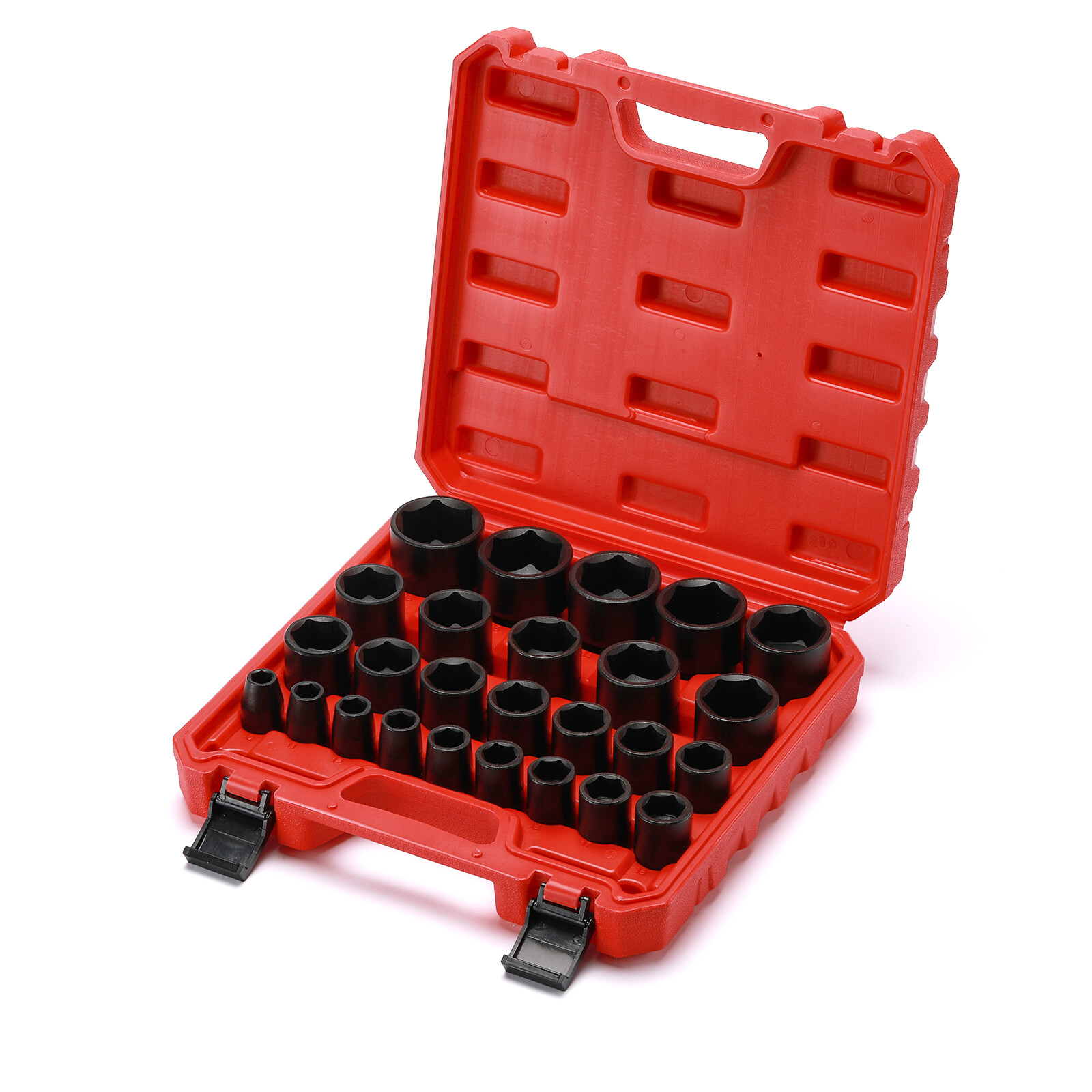 26PCS 1/2″ Drive Impact Socket Set,Metric,Shallow,10mm to 36mm Cr-Mo Alloy Steel