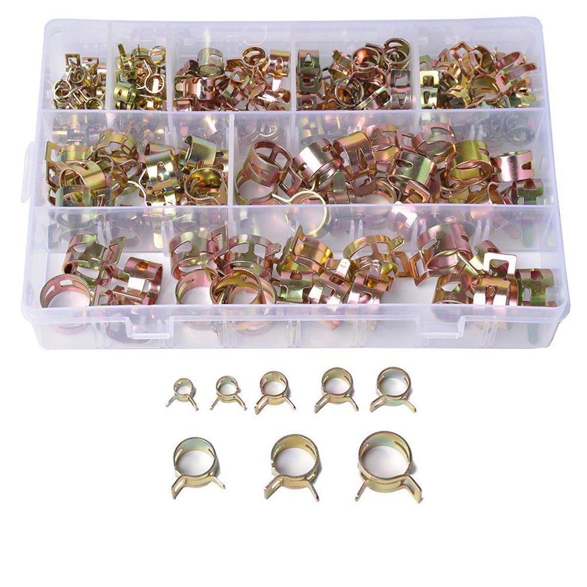 Car Fuel Line Hose Spring Clips Water Pipe Hose Clamps Assortment Kit 160Pcs