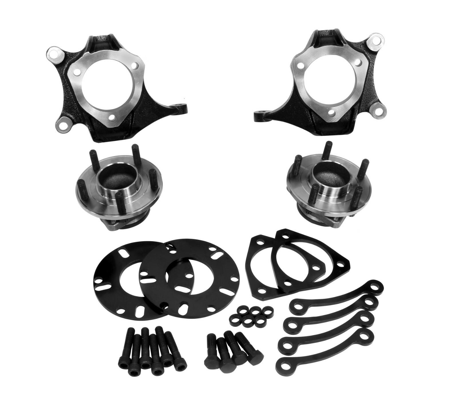 CPP Mustang II IFS 13″ Corvette Style 2″ Drop Spindle and Hub Kit 5×4.75