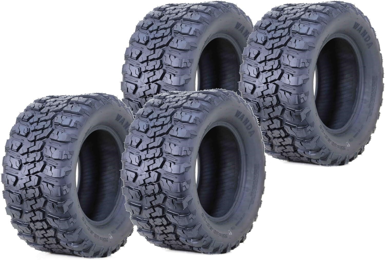 WANDA 23×10.5-12 All Terrain Golf Cart Tires 4 Ply 23×10.5X12 -Set 4 -14057