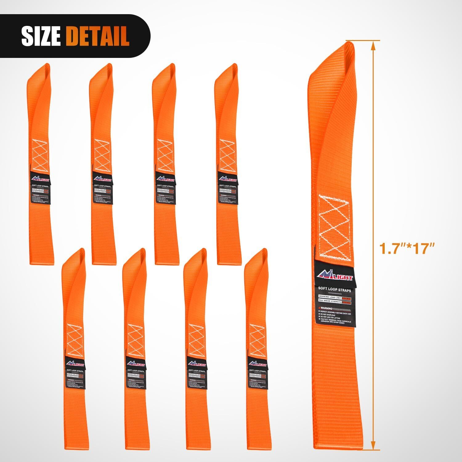 Nilight Soft Loop 1.7????17″ Motorcycle Tie Down Straps Orange Red Yellow Green