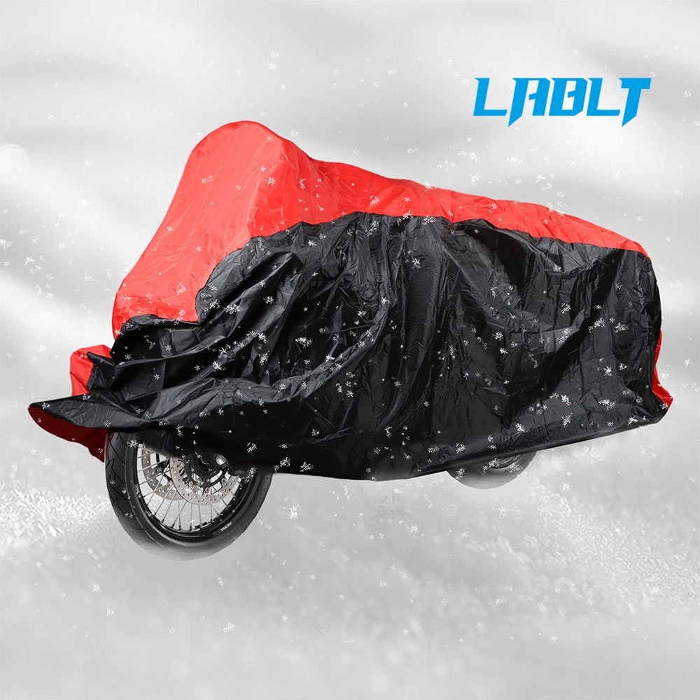 M-Size Black And Red 190T Motorcycle Cover Waterproof Outdoor Protection New