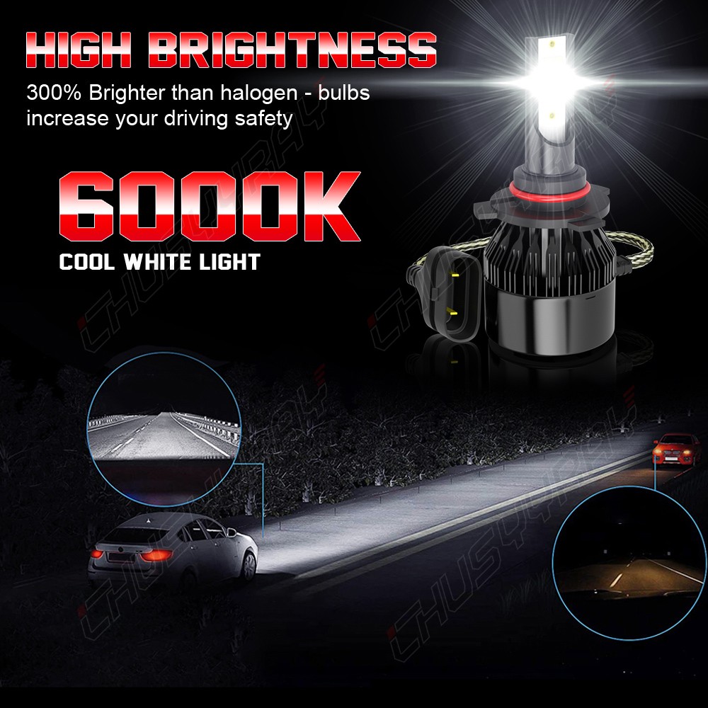 9005 HB3 LED Headlight Bright Bulbs HIGH Beam For Chevy Silverado 3500 2001-2006