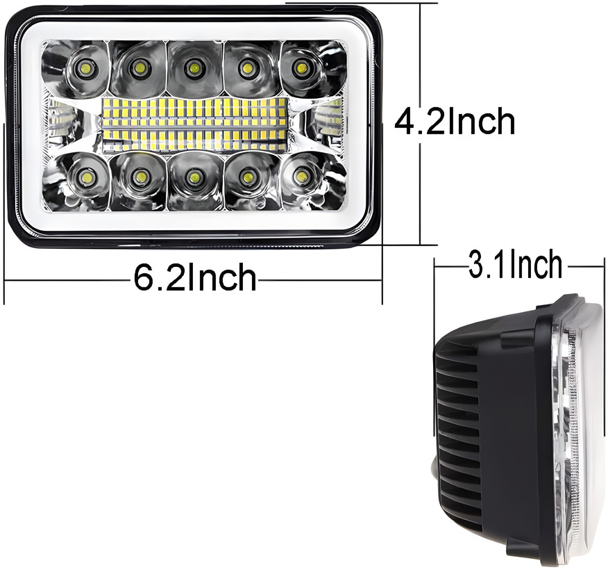 4PCS 4×6″ LED Headlights Hi/Lo Beam Fit Chevrolet Camaro Iroc-Z Z28 RS 1982-1992