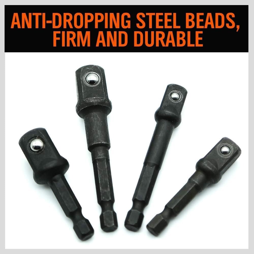 Durable 8-Piece Chrome Vanadium Socket Adapter Set – Hex Shank, Non-Slip Design