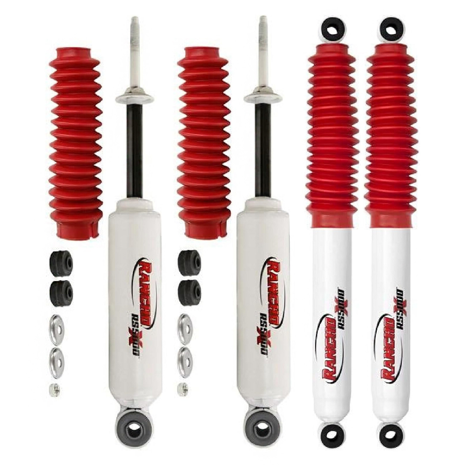 Rancho RS5000X Front & Rear Shock Absorber Set for 86-04 Nissan D21 Frontier