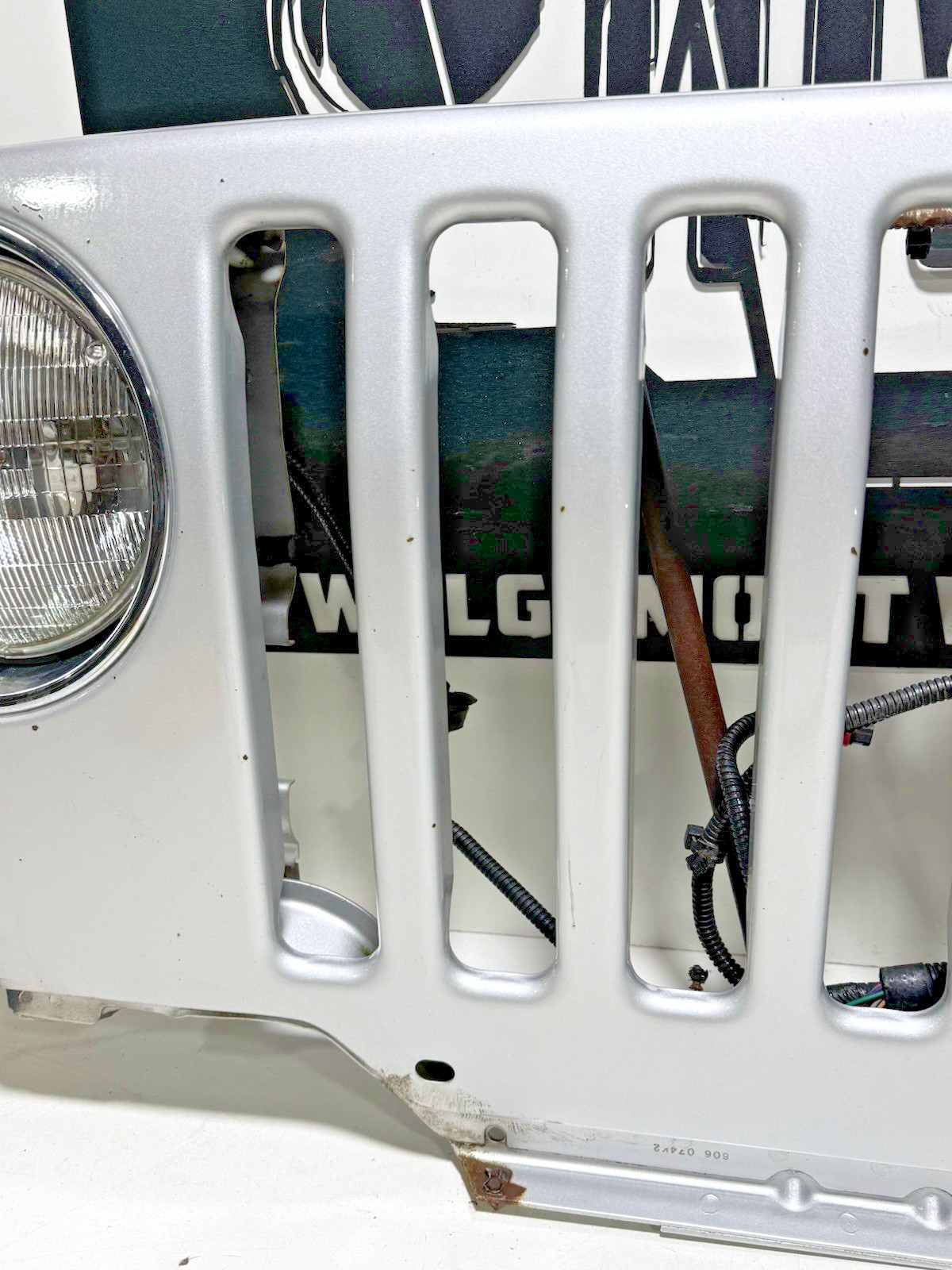 Bright Silver PSB Front Grille Panel Headlights & Harness 97-06 Jeep TJ Wrangler