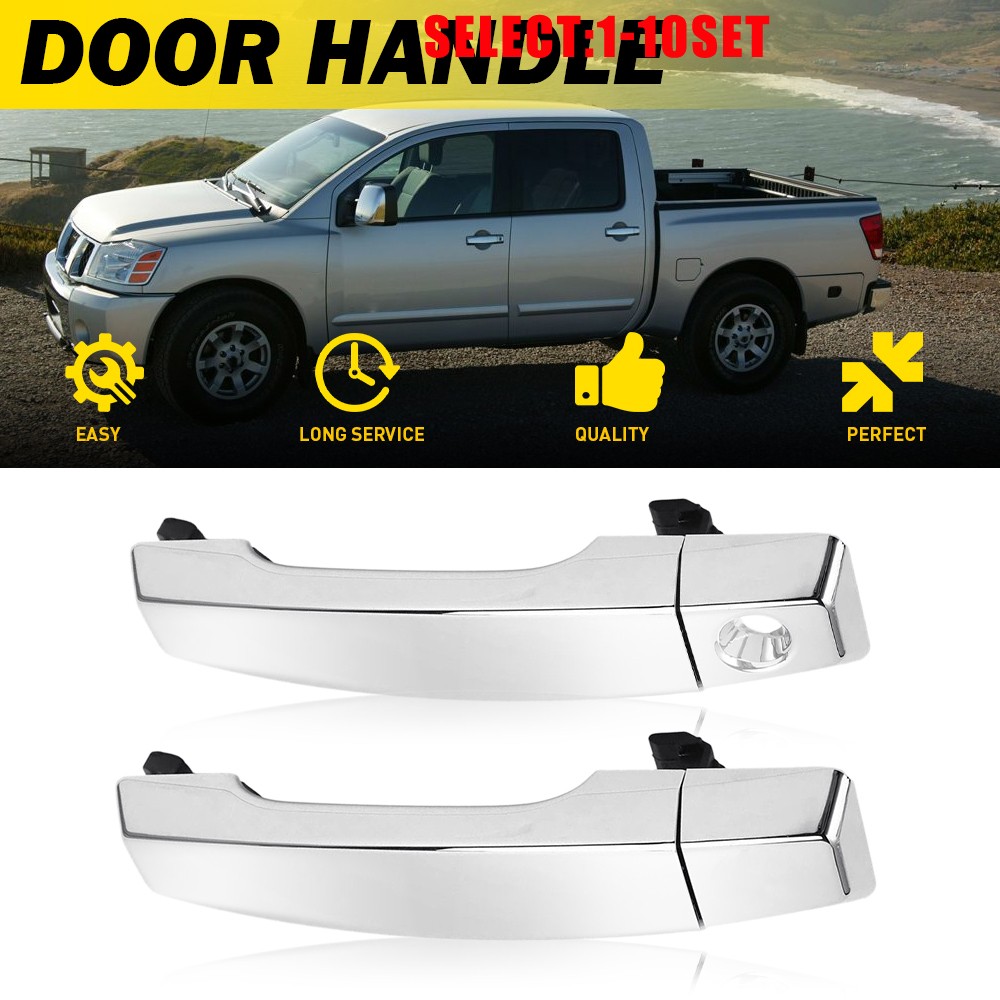 For Nissan Titan Armada 2005-15 Front Chrome Outside Outer Door Handle 2-20X