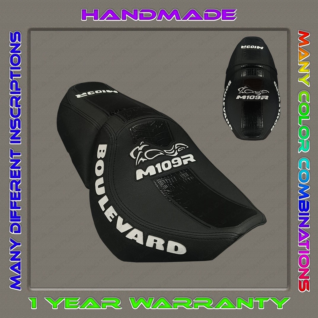 CUSTOM Design (Black+Black-gloss+white) Seat Cover Suzuki BOULEVARD M109R 2006+
