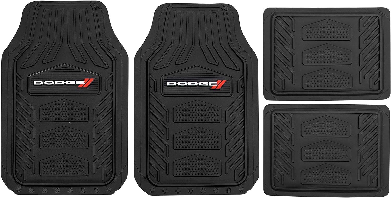 Dodge Weatherpro 4 Piece Floor Mats Set,001666R01 Black, One Size