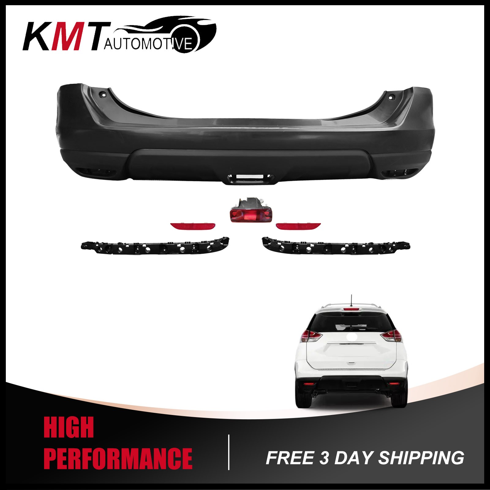 Rear Bumper Cover For 2014 2015 2016 Nissan Rogue Primed NI1100295 850229TA0H