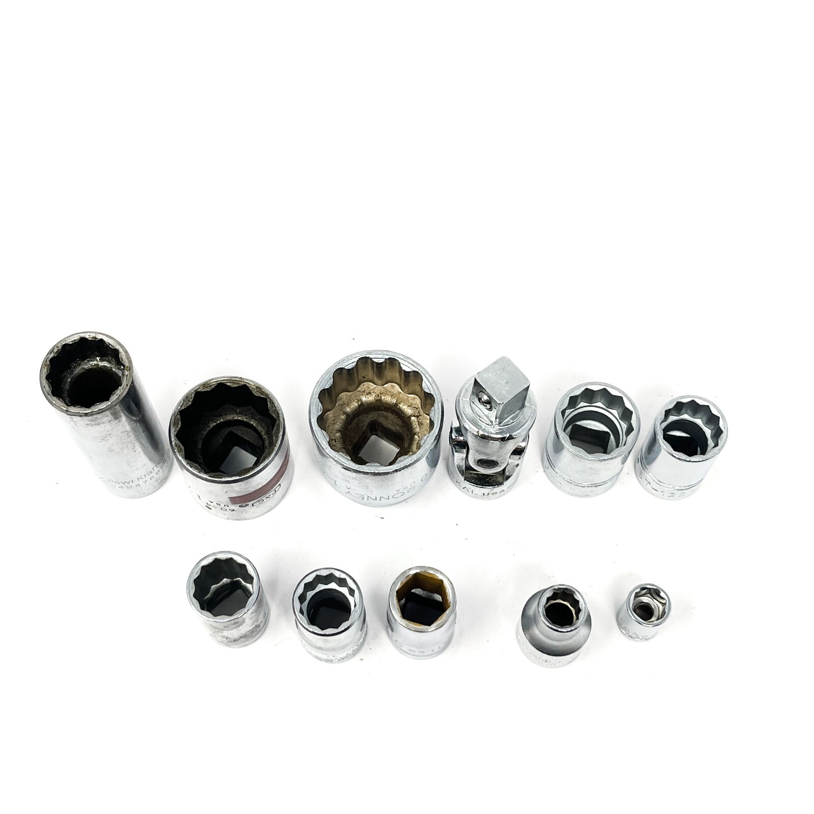 Stanley, Bonney, Kal, P&C and Assorted 6, 12 Pt 1/2 in Drive Socket Set, 11 Pcs