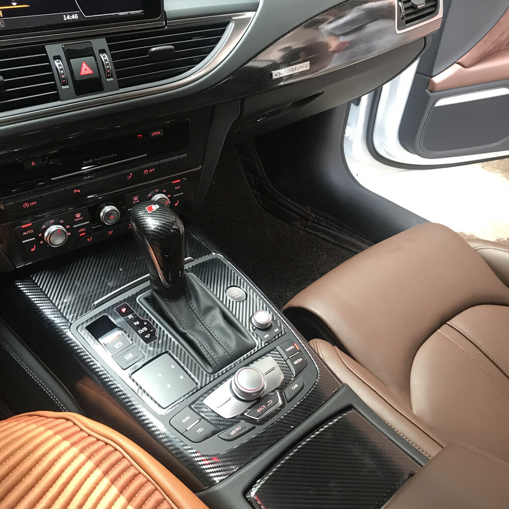 For Audi A7 2011-2018 4GB 5D Carbon Fiber black Pattern Interior DIY Trim Decals