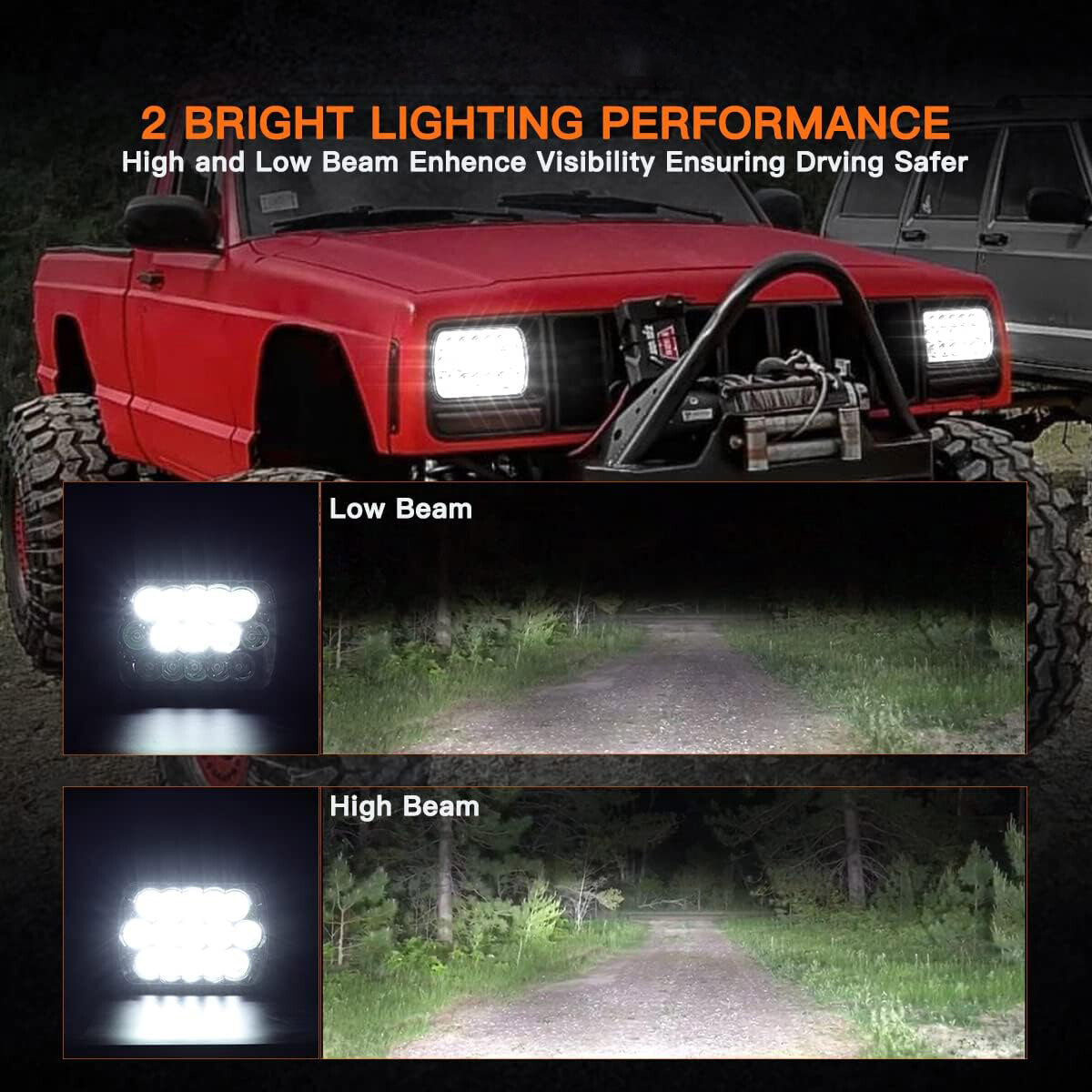 Fit For 1990-1997 NISSAN HARDBODY PICK-UP TRUCK Halo 7x6inch LED Headlights