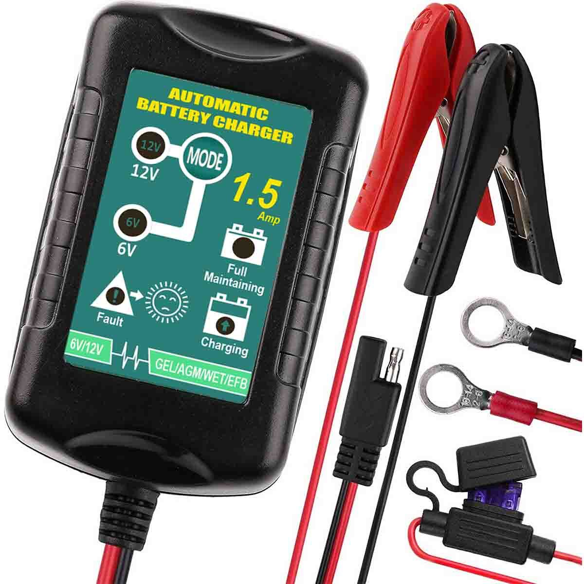 Battery Charger 12V 1.5 Amp For Interstate (SLA/AGM) Sealed Lead Acid Batteries