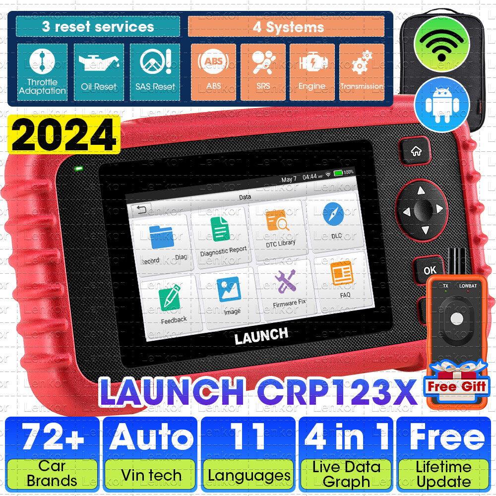 2024 LAUNCH OBD2 Scanner Throttle Reset Oil Reset Diagnostic Scan Auto VIN Tool