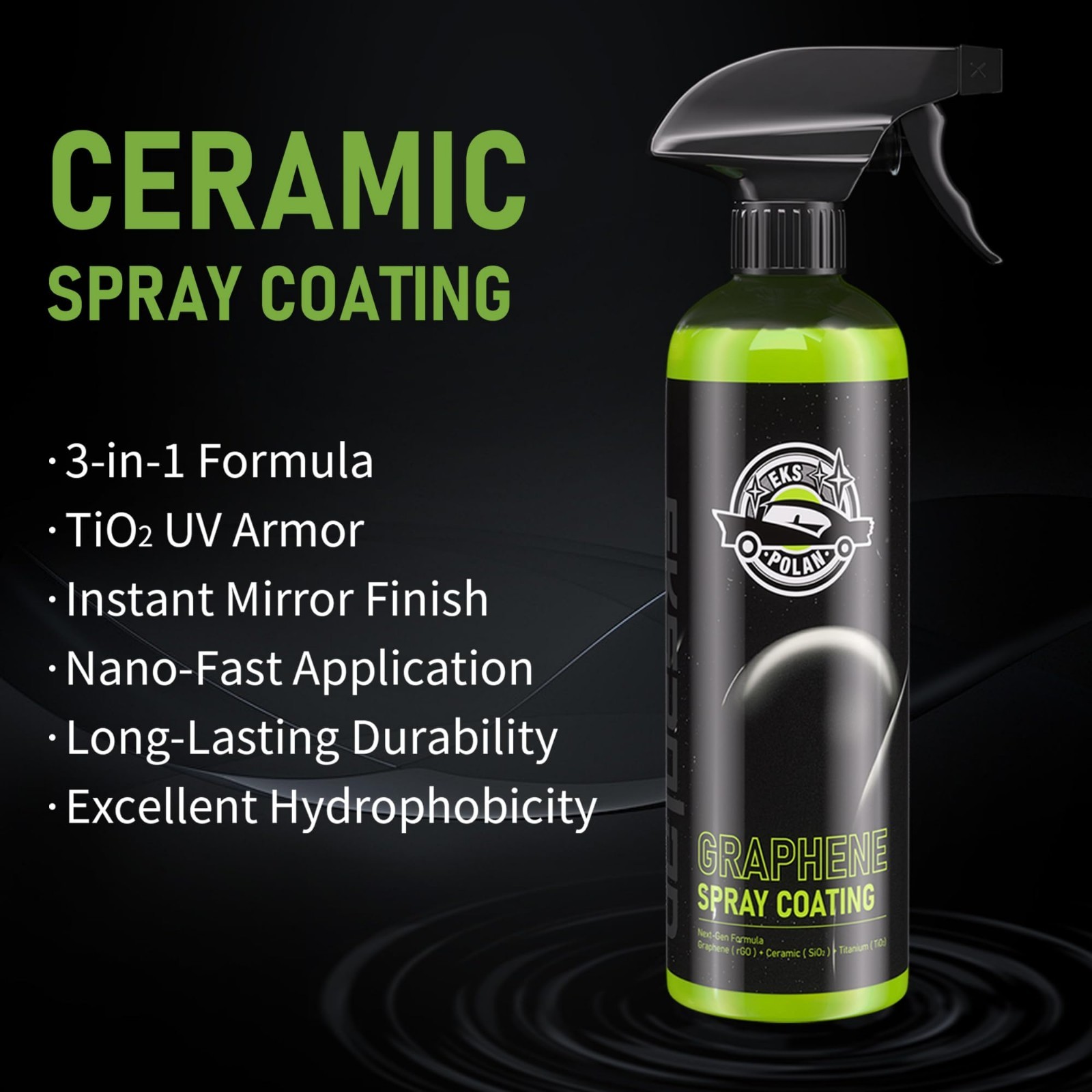 Graphene Ceramic Coating Spray – 3-in-1 UV Protection for Cars – Waterless Wash