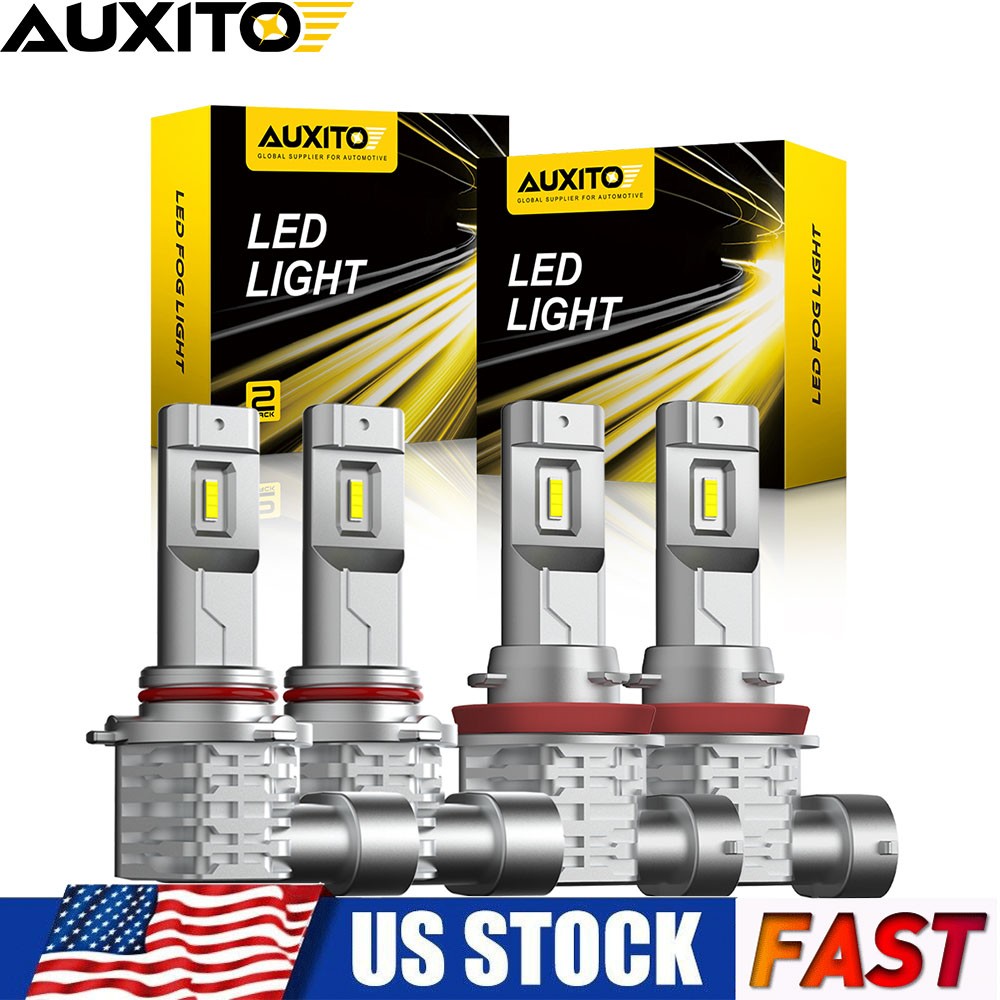 AUXITO Combo 9005 + H11 LED Headlight Kit Bulbs High and Low Beam White 40000LM