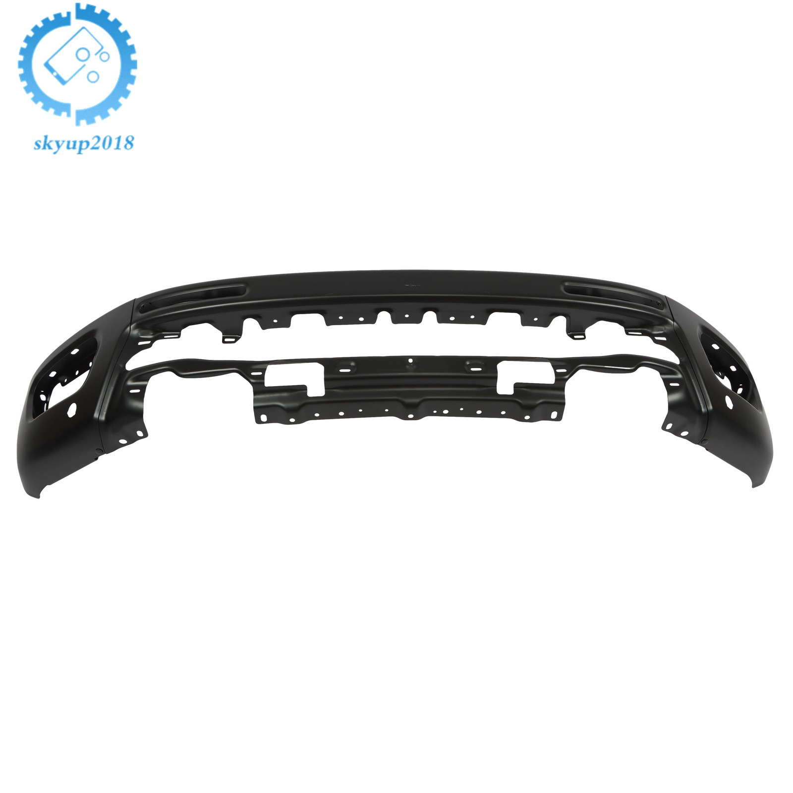 Front Bumper Face Bar Steel Split For Ford Ranger 2019-2023 Black W/ Sensor Hole