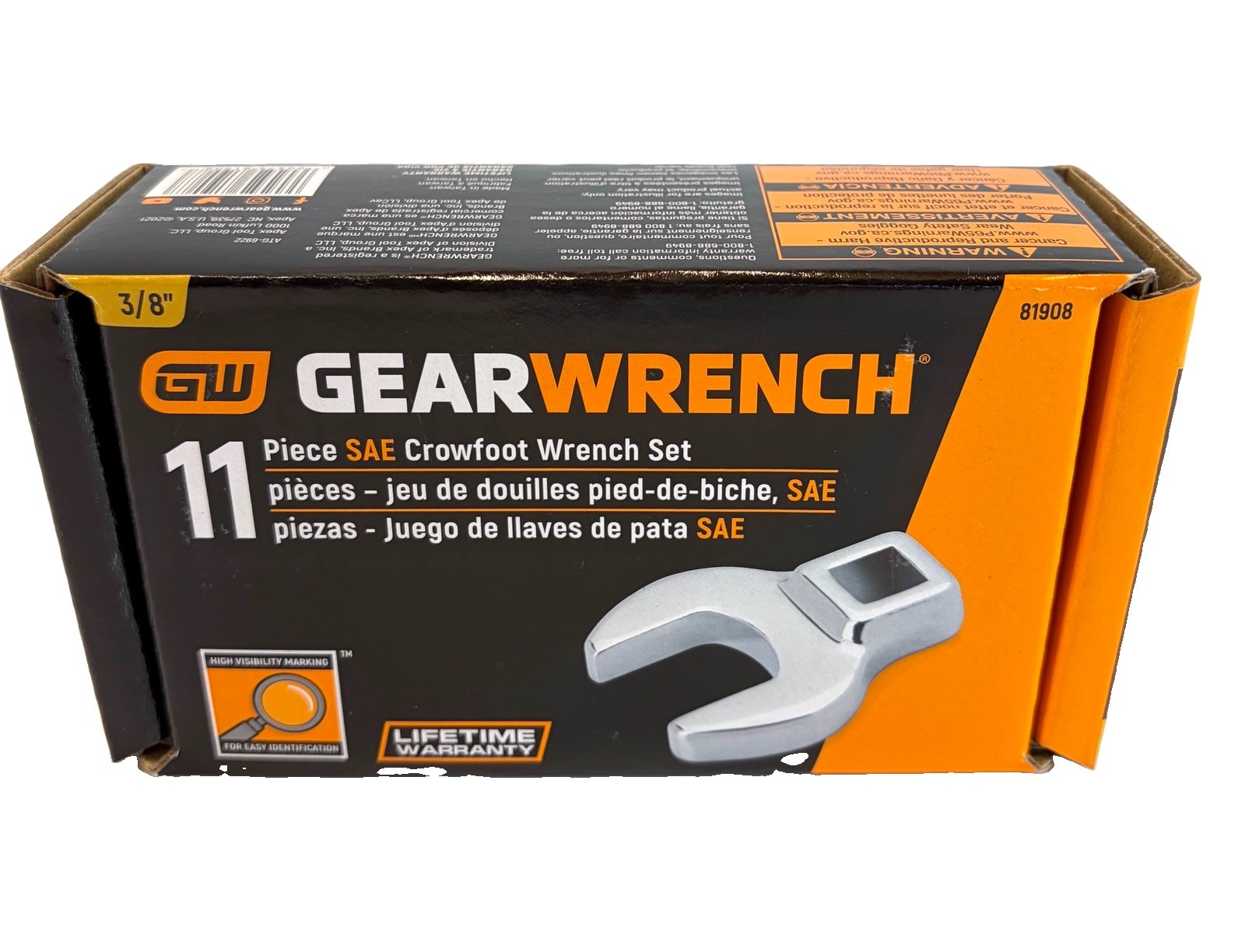 GEARWRENCH 11 Pc 3/8 in SAE Drive Crowfoot Wrench Set 3/8- 1 in Model 81908