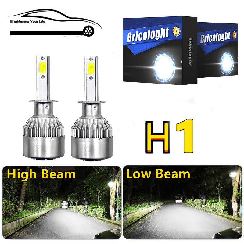 2X H1 LED Headlight Bulbs Conversion Kit High Low Beam 100W 6500K Super White