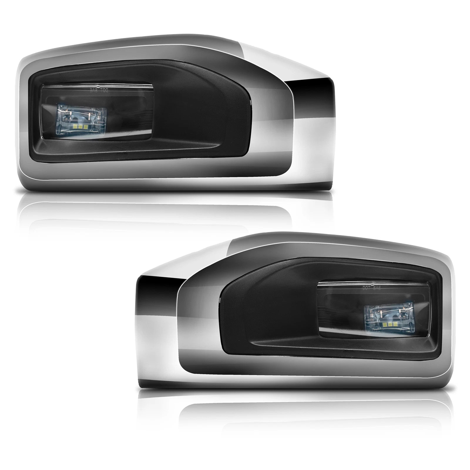 Clear LED Fog Lights Lamps + Chrome Bezels For 2015-2018 GMC Yukon Yukon XL