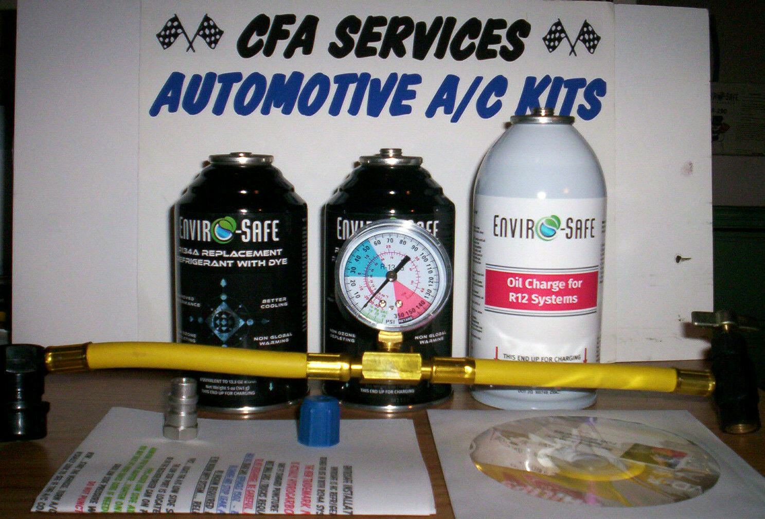 1995-OLDER COMPATIBLE ENVIRO REPLACEMENT +OIL FOR R12 CARS EPA SAFE RECHARGE KIT