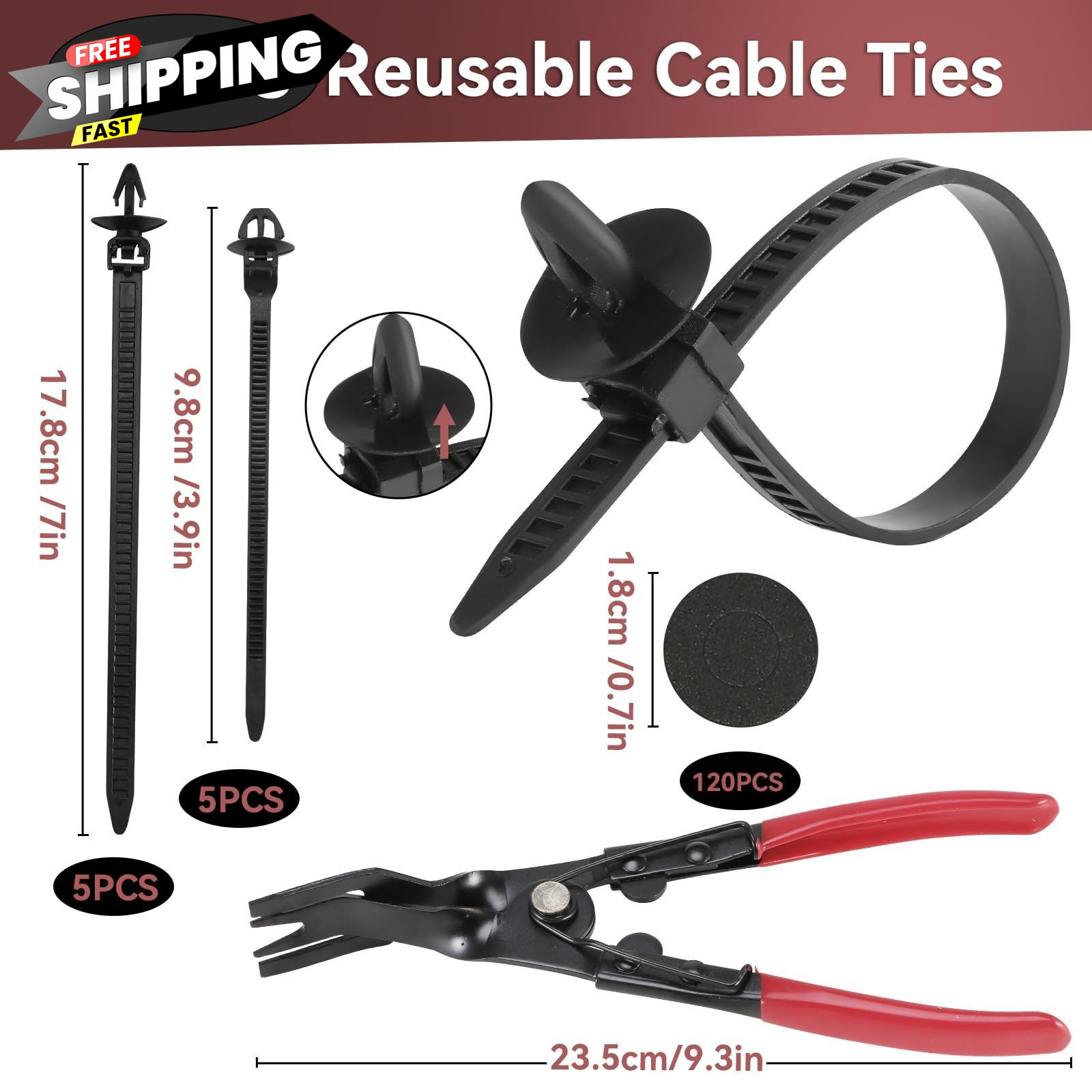 2080Pcs Car Retainer Clips & Fasteners Kit – 33 Universal Sizes Nylon Black