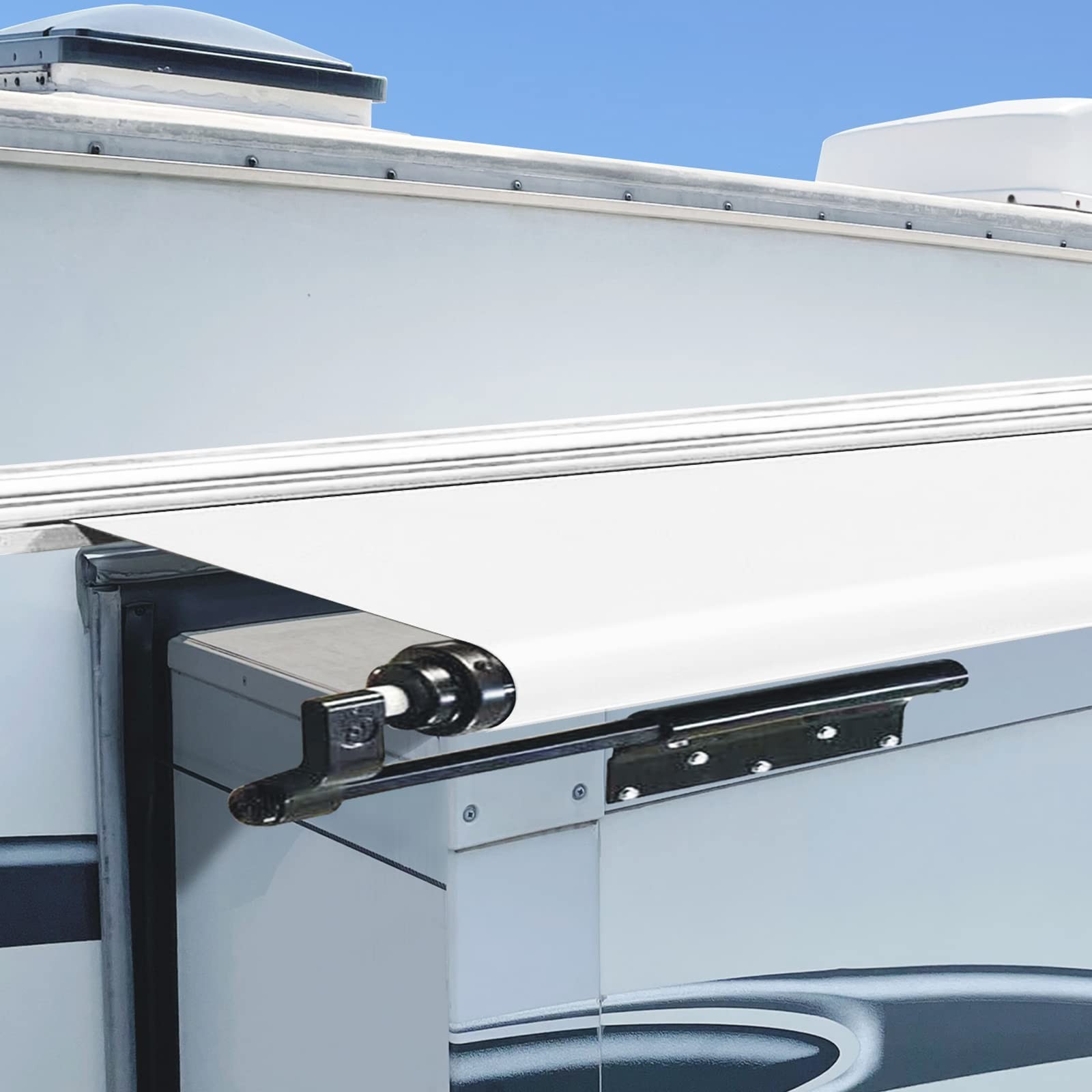 Universal RV Slide Out Awning Fabric Replacement 49″ x 110″ – White, Topper for