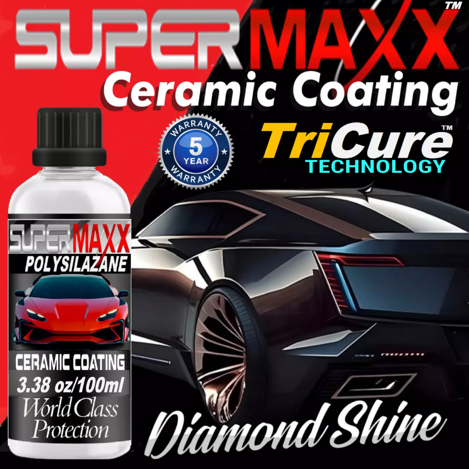 CERAMIC CAR COATING TRICURE TECHNOLOGY DIAMOND SHINE PAINT PROTECTION