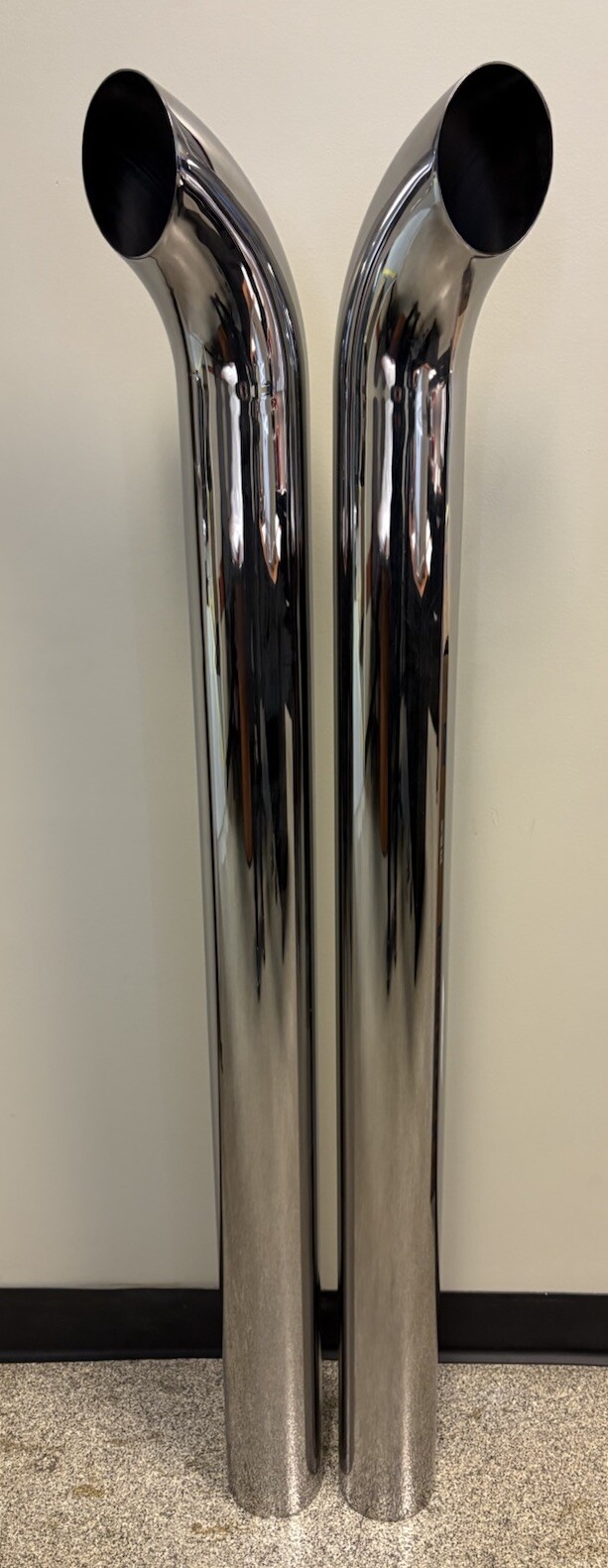 Chrome Stacks 4 Inch Curved Pipe 4″X50” Chrome Exhaust (Pair) Free Shipping!!