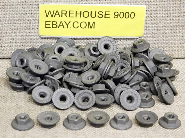 100 Large Flange Spin Lock Nuts w/ Serrations Auveco 14855 General Purpose