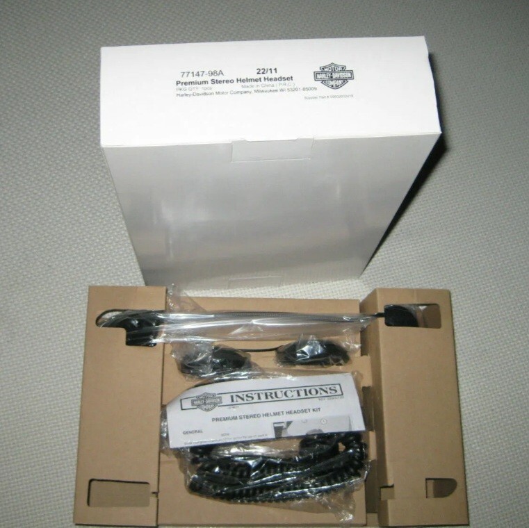 Harley Davidson Premium Stereo Wired Headset 77147-98A Microphone New In Box