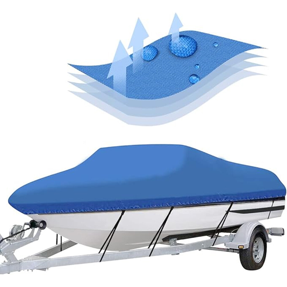 11-13ft Trailerable Heavy Duty Boat Cover Fishing V-Hull Waterproof Marine Dust