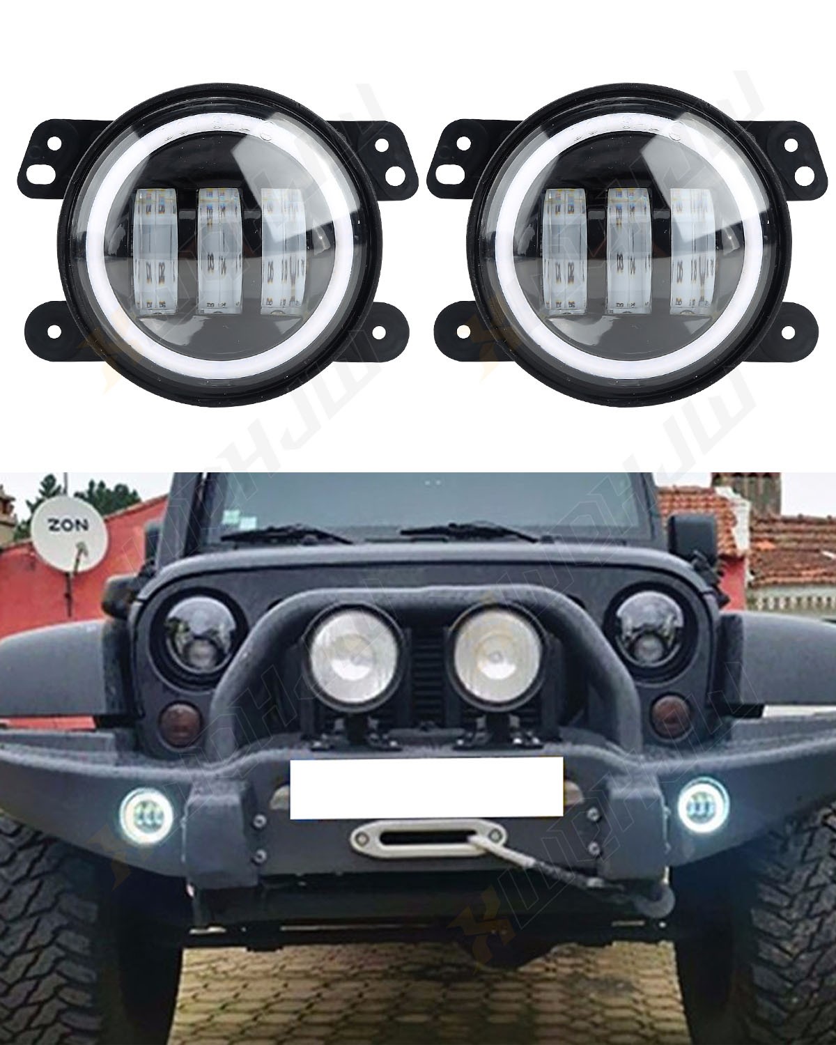 Pair Bumper LED Fog Lights Fit For Jeep Commander 2006 2007 2008 2009 2010