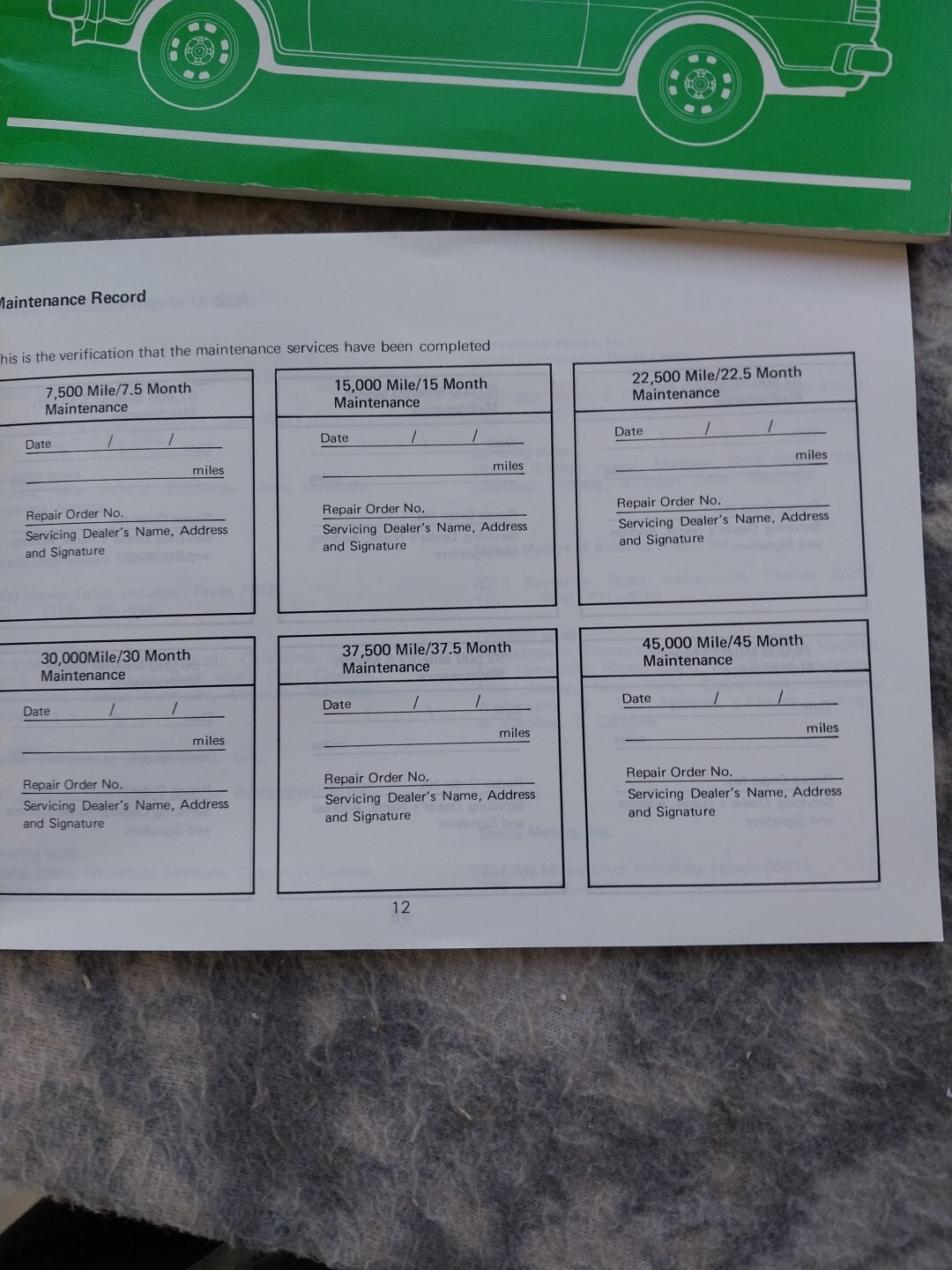 1979 Mazda GLC owner’s manual manufacturer limited warranty and service book