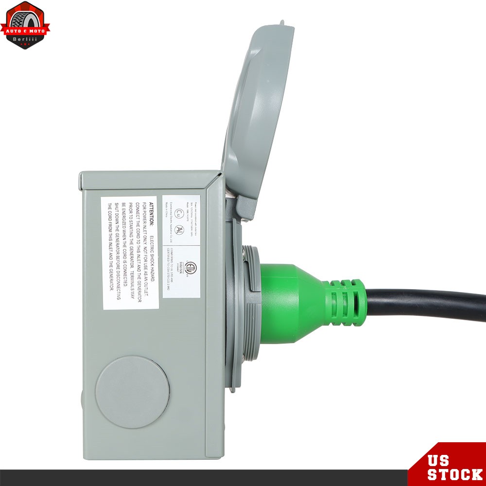 Generator RV Power Extension Cord Power Inlet Box L14-30P to L14-30R 25ft 30Amp
