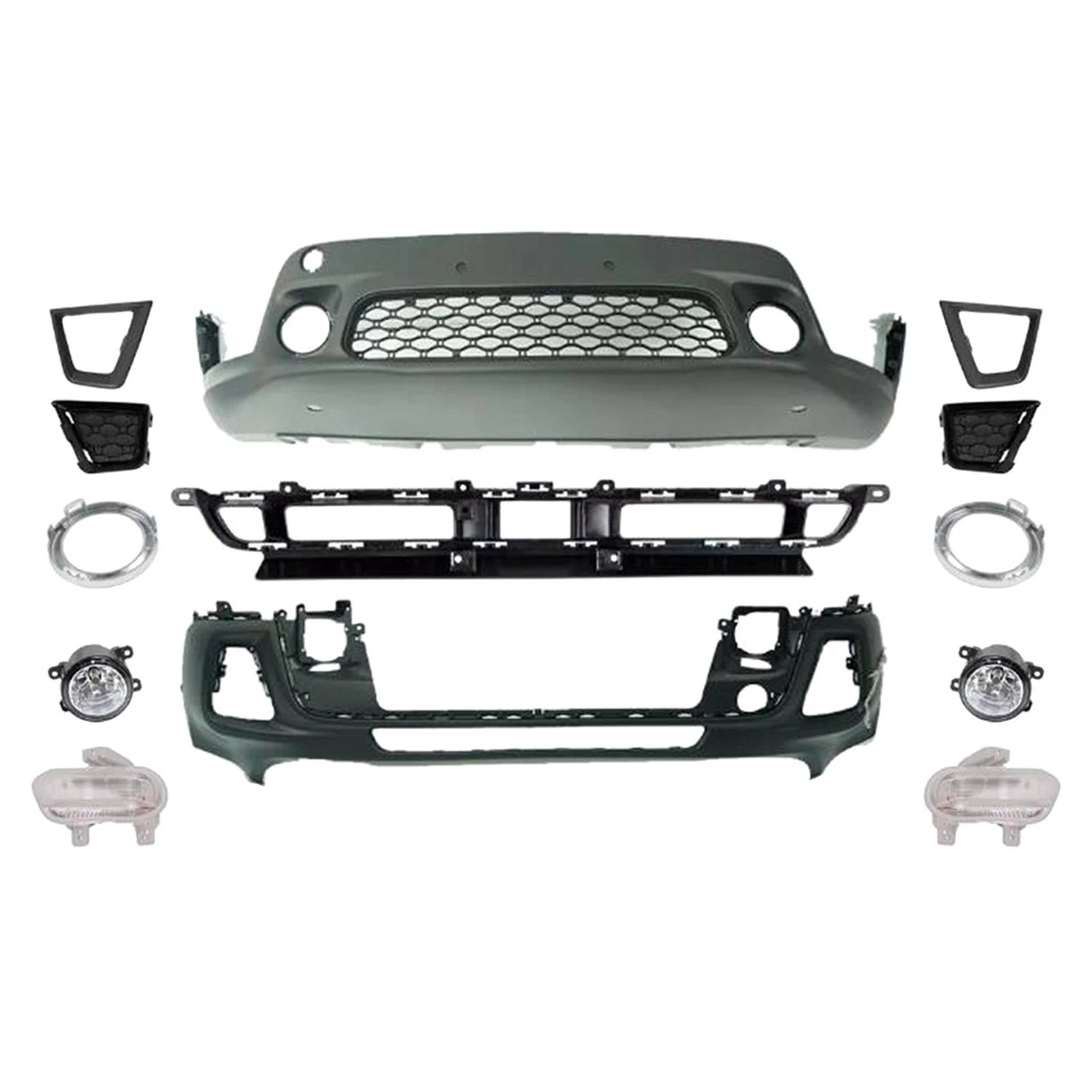 For 2019-2023 Jeep Renegade Complete Front Bumper Cover Kit W/Grille Fog Lights