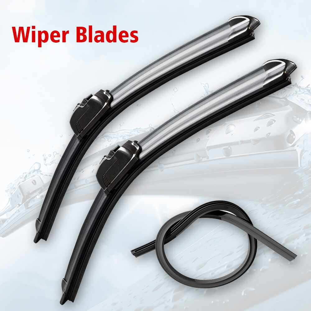 26″ & 18″ Bracketless Windshield Wiper Blades Hybrid Silicone J-HOOK OEM QUALITY