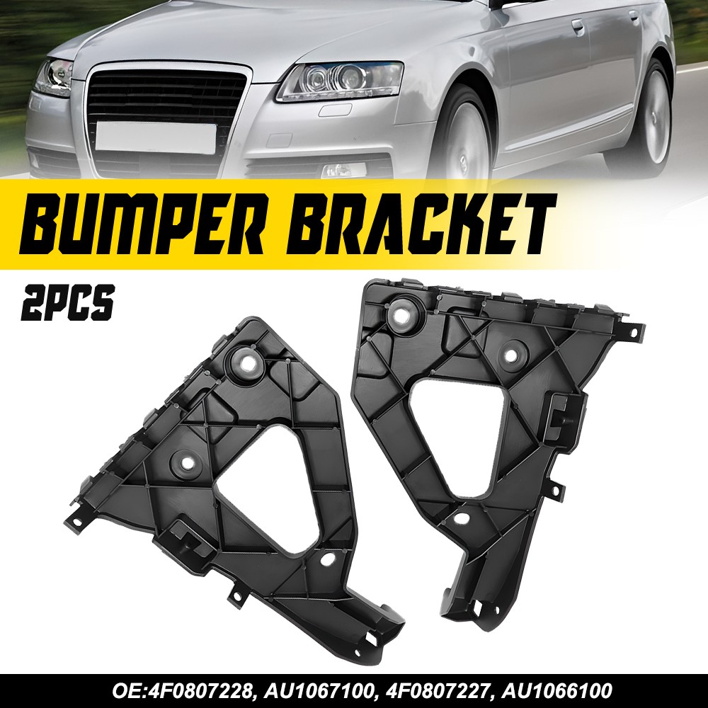 Pair Front Bumper Cover Holder Mounting Bracket Fit for 2006-2011 Audi A6 Base^