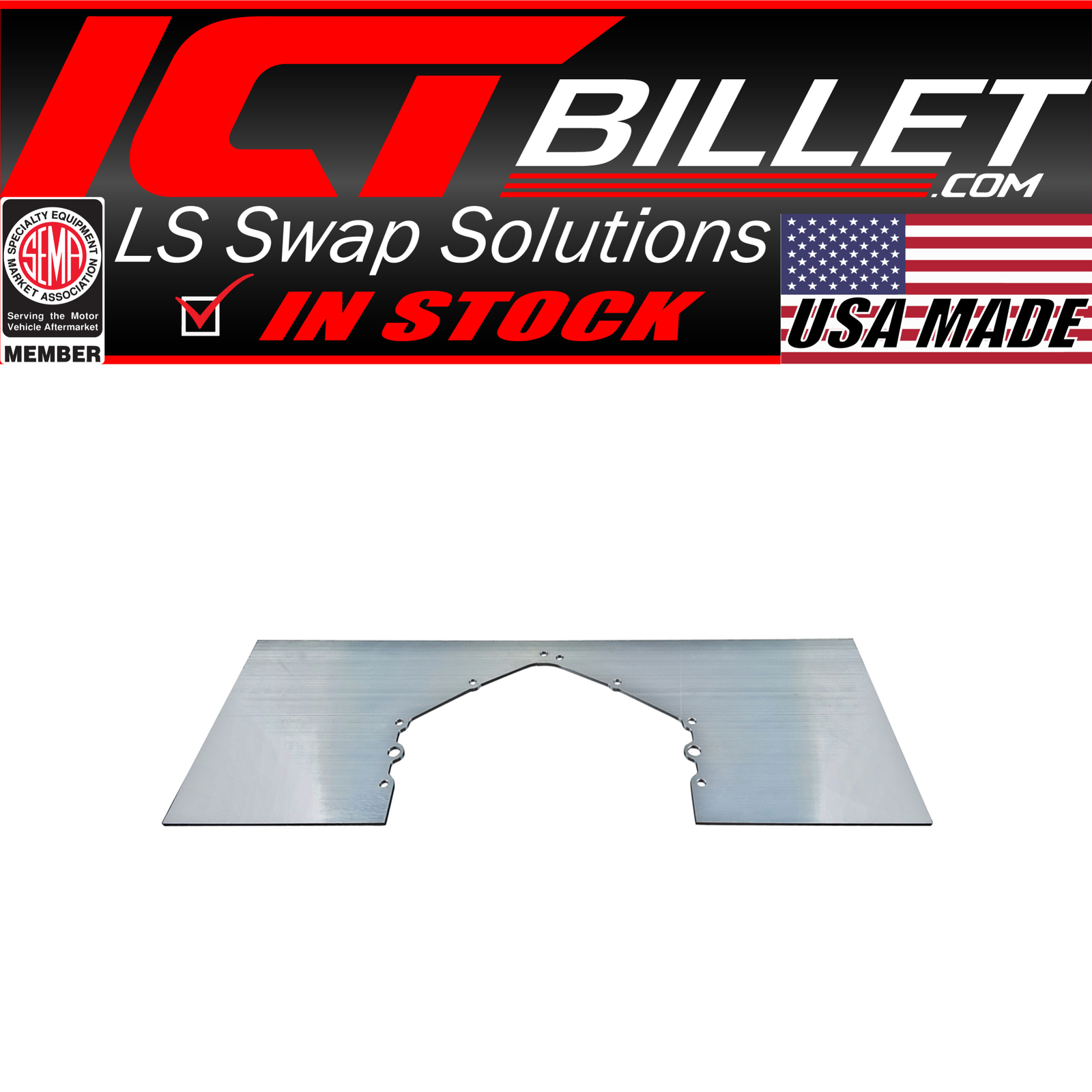 Mid Plate – Solid Aluminum Mount – SBC BBC LS LT Chevy Motor / Engine