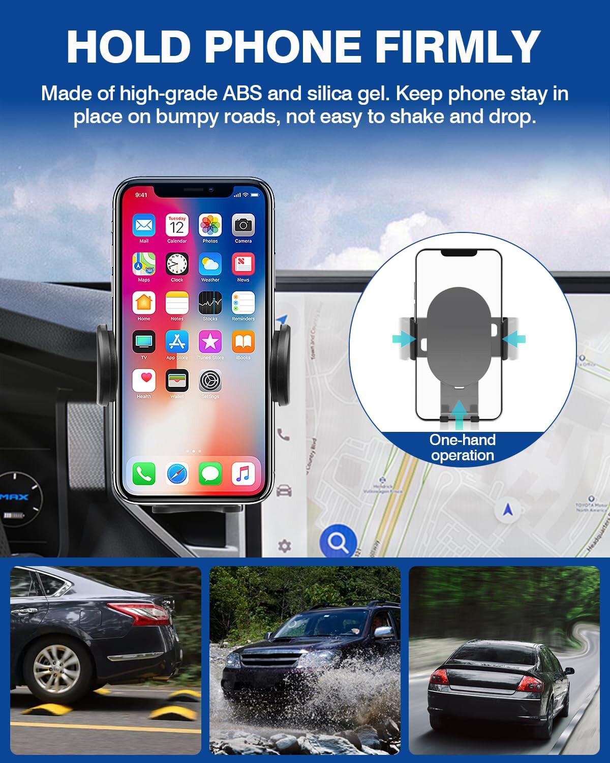 360 Car Phone Holder For 2021-2023 Nissan Rogue with 8″ Screen Mobile Bracket