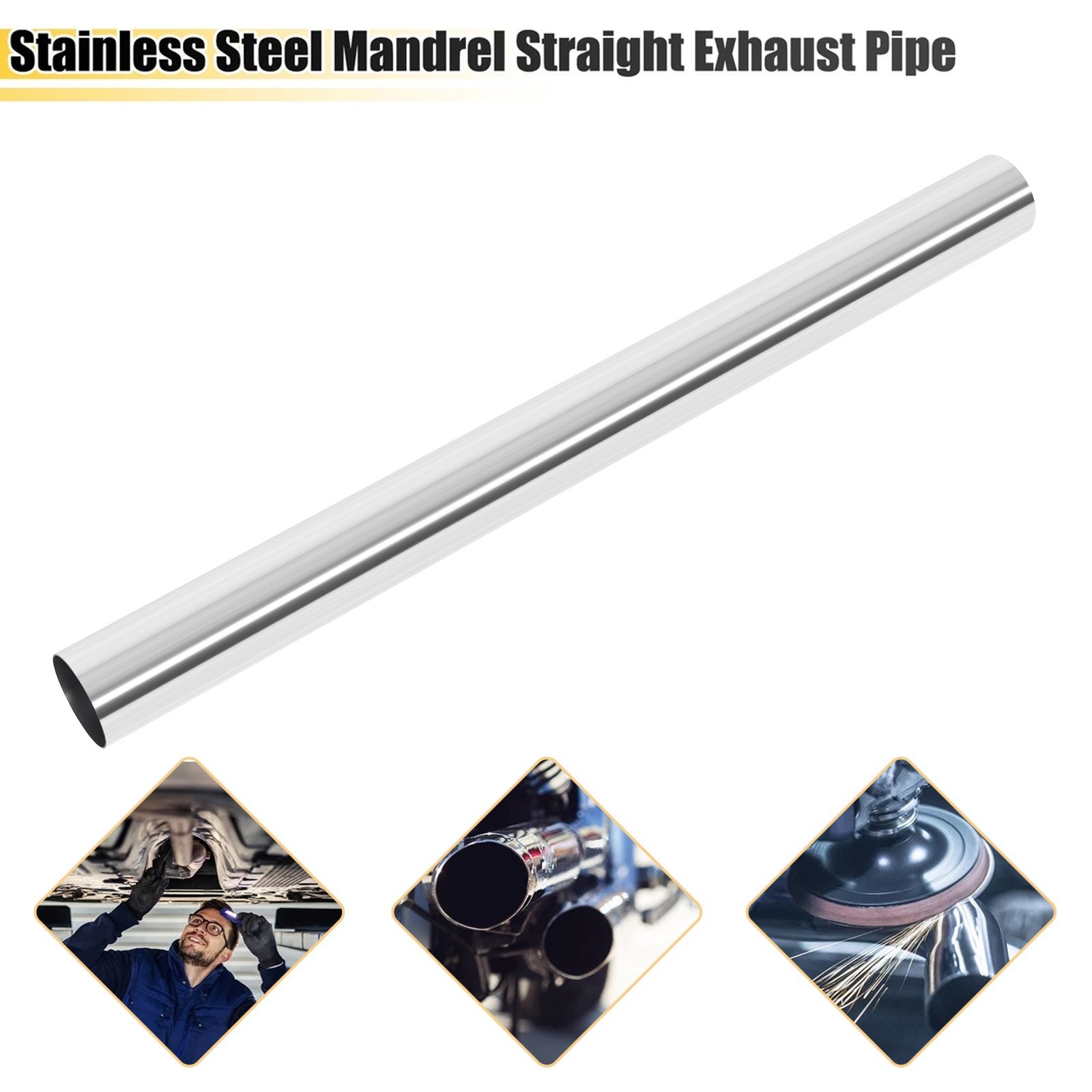2″ Inch 51mm T-304 Stainless Steel Straight Exhaust Pipe Tube Piping Tubing 35IN